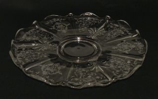 Vintage Large Fostoria " Navarre " Etched Crystal Torte Platter