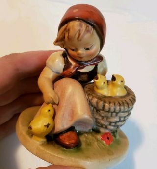 Vintage Goebel Hummel Figurine " Girl With Chicks " Tmk 1 Crown