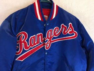 VTG STARTER TEXAS RANGERS Snap Satin MLB Baseball Jacket Size M Made In USA EUC 3
