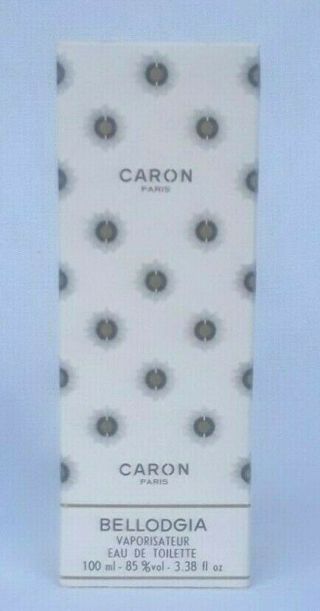 Vintage Caron Paris Bellodgia Vaporisateur Eau De Toilette 100 Ml/3.  38 Oz France