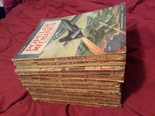 11 - 1947 Vintage Popular Mechanics Magazines Supersonic Jets Warships