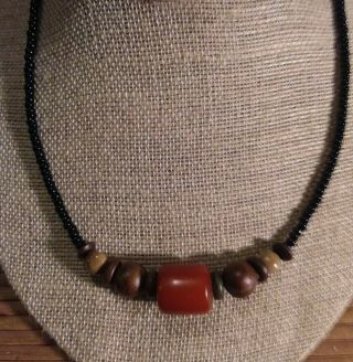 Vintage Copal Bead Necklace 18 " Long