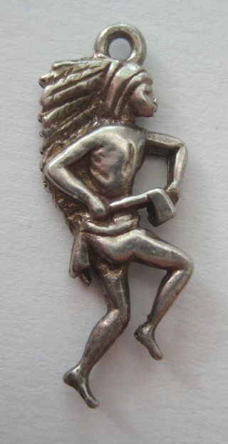Vintage Sterling Native American Indian Chief Silver Bracelet Charm
