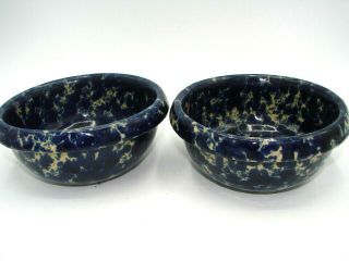Euc 2 Two Coupe Cereal Bowls Agate Blue By Bennington Potters 1915 Vintage Vtg