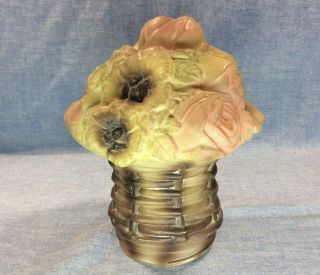 Vintage Tiffin Flower Basket Figural Lamp No Base