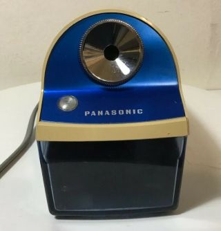 Panasonic Kp - 5 Vintage Mcm Electric Blue Pencil Sharpener W.  Auto - Stop -