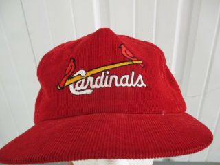 Vintage Annco St.  Louis Cardinals Snapback Sewn Red Hat Cap Corduroy 80s 90s