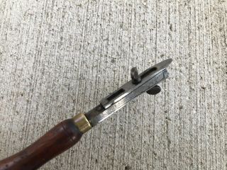 Vintage C S Osborne Leather Tool Cutter Slicer Adjustable Blade Knife Mahogany 4
