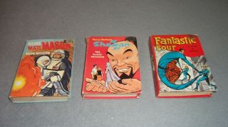 Vintage 1968 A Big Little Book X 3 Fantastic 4,  Shazan And Major Matt Mason