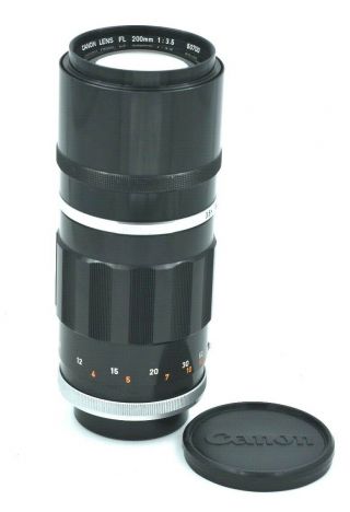 Canon Lens Fl 200mm 1:3.  5 Lens Real