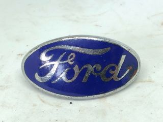 Vintage 1936 Ford Enamel Badge Emblem Hood Ornament Flathead Hot Rod