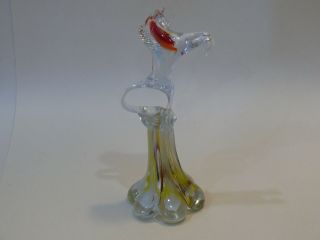 Vintage Hand Blown Glass Rearing Horse.