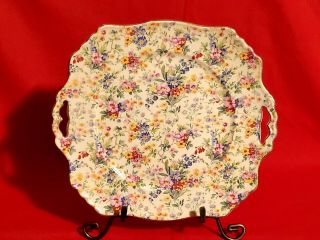 Royal Winton Grimwades “floral Feast” Chintz Handled Cake Plate – Great Vintage