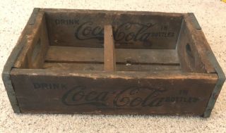 Vintage Wooden Coca Cola Bottle Crate Carrier - Los Angeles