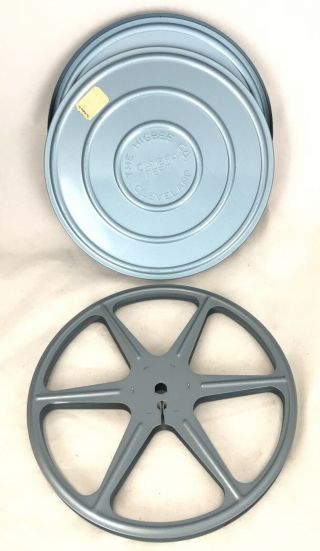 Vintage 7 " Metal Reel & Case For 8mm Film 400 Ft Blue