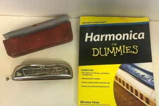 Vintage Music Hohner Harmonica Chrometta 12 G In Case D - 1 Includes Book