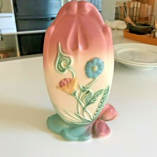 Vintage Hull Art Pottery Bow Knot Vase Pink,  Blue,  Green,  Yellow & Cream B - 9