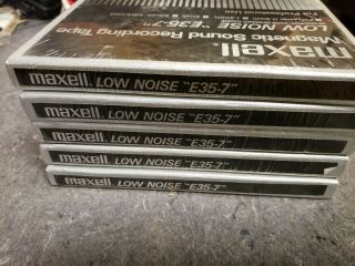 5 Maxell Low Noise E35 - 7 Reel To Reel 7” Tapes