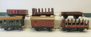 6 Vintage Marklin Ho Freight Cars 381,  364,  365,  390,  & 2 Of 372/cab