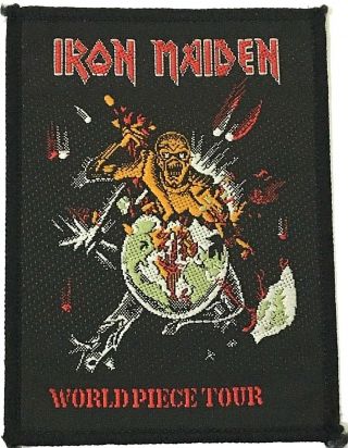 Iron Maiden - World Piece Tour Old Og Vtg 1980`s Woven Patch Aufnäher/écusson