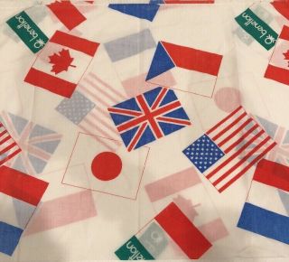 2 Vintage United Colors Of Benetton World Flags Pillowcases