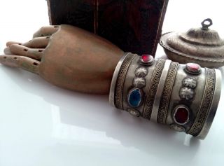 3.  25 " Tall Vintage Turkmen Tribal Bracelet Cuff Ethnic Adornment Well - Traveled