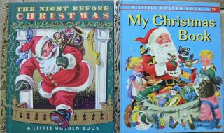 2 Vintage Little Golden Books The Night Before Christmas,  My Christmas Book