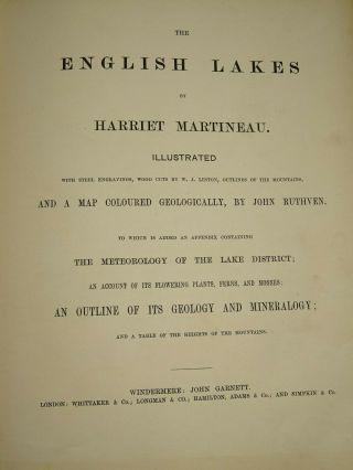 1858 ENGLISH LAKES BY MARTINEAU COLOUR MAP & 11 PLATES KESWICK LANGDALE 1st ED ^ 4