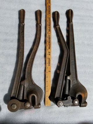 2 Vintage Whitney 24 " Punches.  No.  7 - 1/2 - 2,  1/4 - 3/16 & 2.  Heavy Duty Punch.