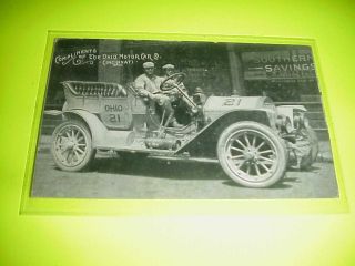 Vintage Race Car Post Card Ohio Motor Car Ciccinati 1920s Great Shape