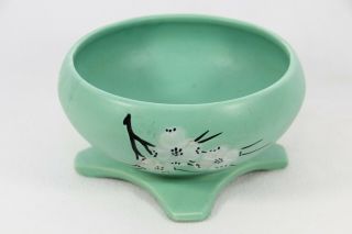 Vintage Mccoy Pottery Planter Bowl Green Hand Painted Floral Unique