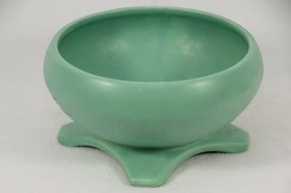 Vintage McCoy Pottery Planter Bowl Green Hand Painted Floral UNIQUE 4