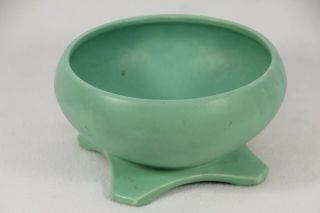 Vintage McCoy Pottery Planter Bowl Green Hand Painted Floral UNIQUE 5