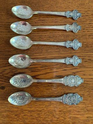 Vintage Rolex Silver Bucherer Of Switzerland Souvenir Spoons (set Of Six)