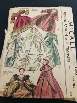 Vintage Mccall Pattern For Godey Lady Book Dolls 12 Inches 1946