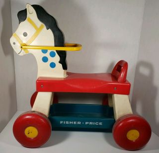 Vtg Fisher Price Ride On Pull Horse Pony 978 1976