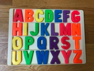 Vintage Fisher Price School Letters Tray Alphabet Little People Complete