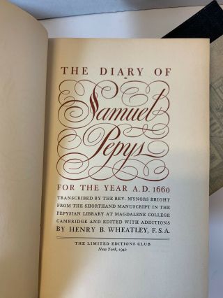 Limited Editions Club - The Diary of Samuel Pepys 8