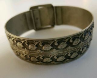 Vintage Aged Brass Hinged Cuff Bracelet