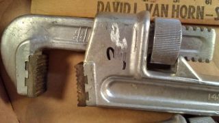 VINTAGE SCHICK ALUMINUM PIPE WRENCH SET,  10 