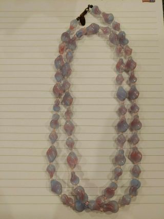 Vintage Miriam Haskell Glass Bead Necklace 36 1/2 "