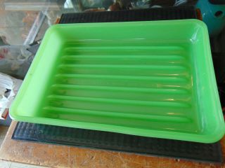 Vintage Depression Era Kitchen Glass Jadite Jade - Ite Refrigerator Drip Tray