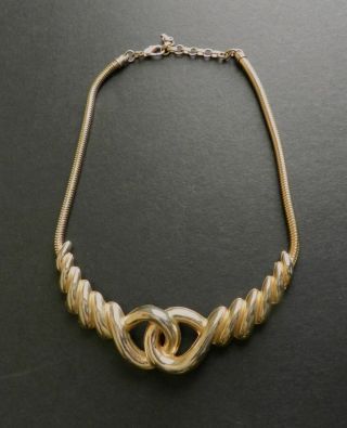 Vintage Lanvin Paris Choker Necklace Gold Tone Snake Chain 17 " Signed France