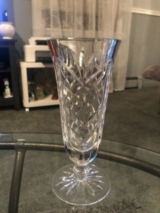 Vintage Signed Waterford Cut Crystal " Kilbarry Ashbourne " Footed Rose Vase 7 "
