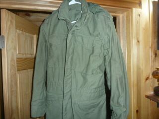 Vtg Us Army Military Cold Weather Field Jacket Coat Hooded Og - 107 X Small Long