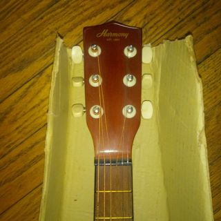 Vintage Harmony Acoustic Guitar Model H0201,  6 String,  31 1/2 Inch 2