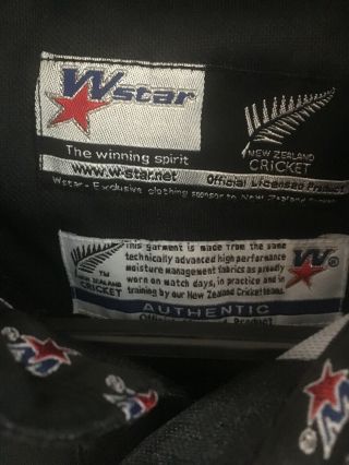 ZEALAND 2003 CRICKET SHIRT MENS L LICENSED W.  STAR IMMACULATE VINTAGE 4