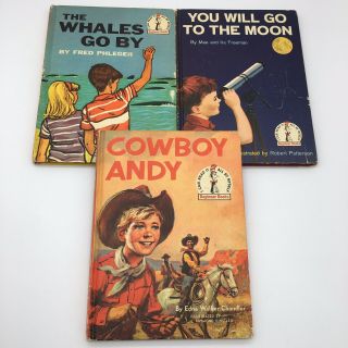 Vtg Dr Seuss Books Beginner Books Cowboy Andy You Will Go To The Moon Whale Goes