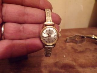 Vintage Omega Ladymatic Gold Tone Calendar Watch