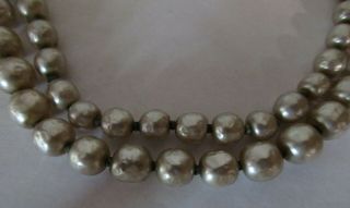 Vintage Miriam Haskell Double Strand Faux Pearl Necklace Baroque Repair Parts 6